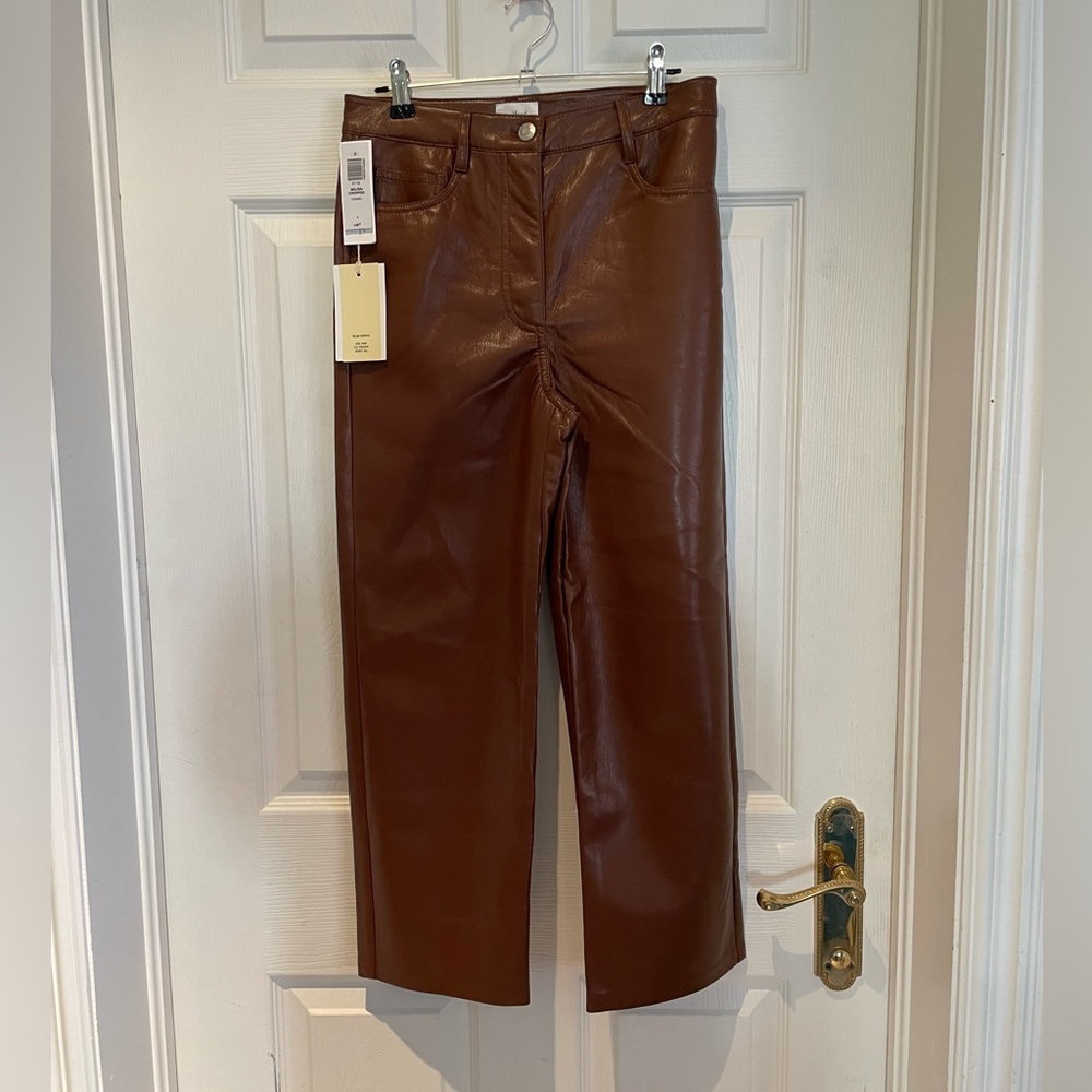 NWT WILFRED MELINA CROPPED faux leather pants